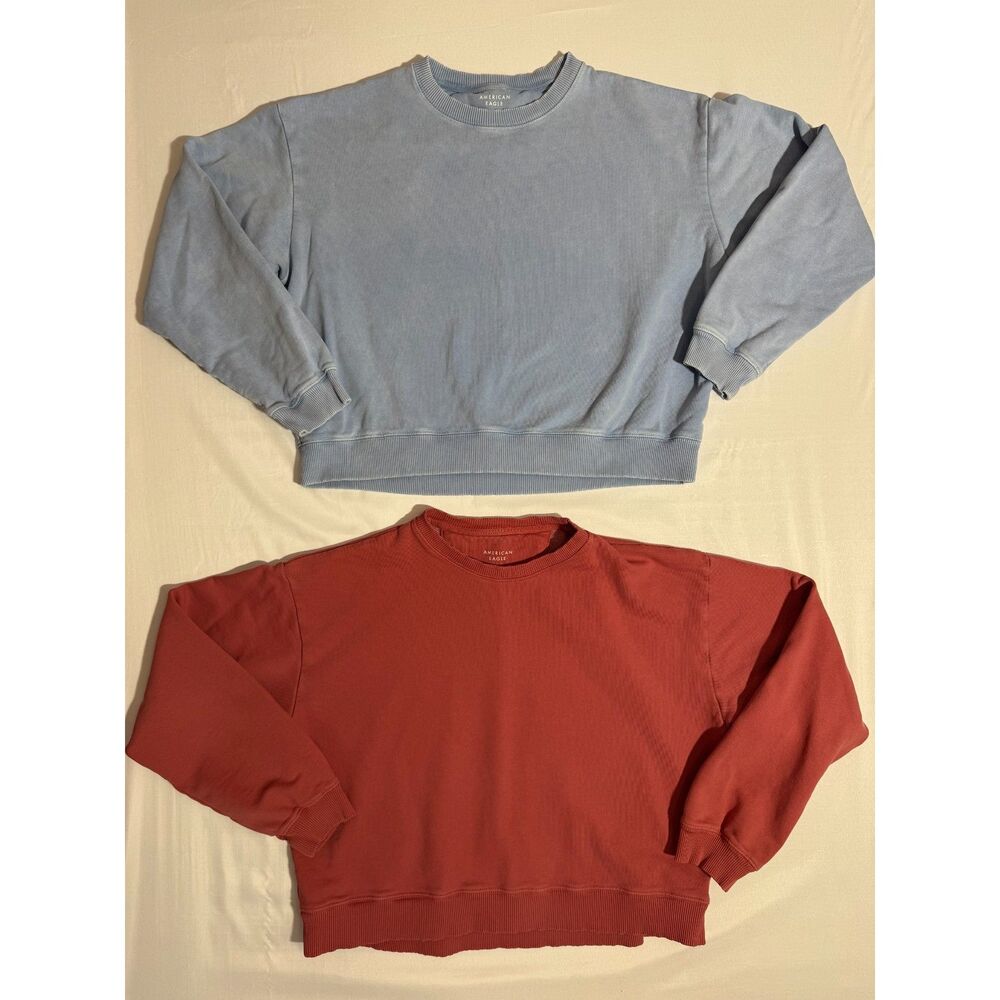 American Eagle Cropped Crewneck Pullover Sweatshirt Bundle | Size Medium